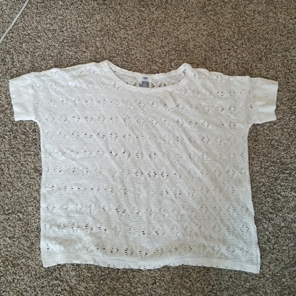 Oversized white old navy tee